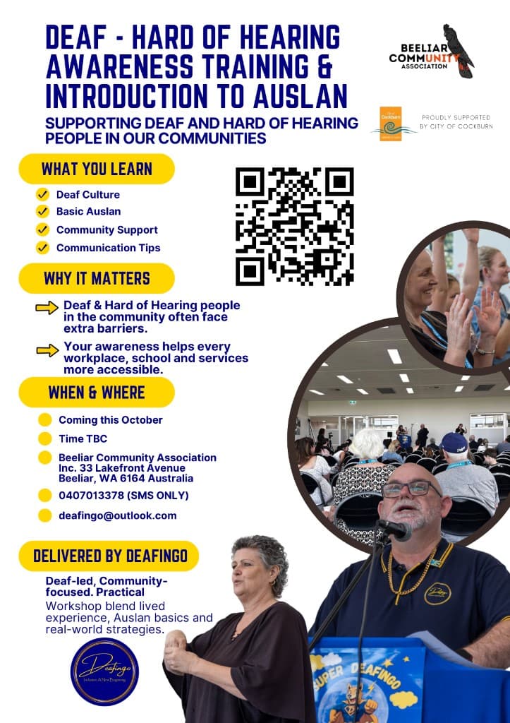 Deafingo Deaf Awareness Training and Introduction to Auslan workshop flyer