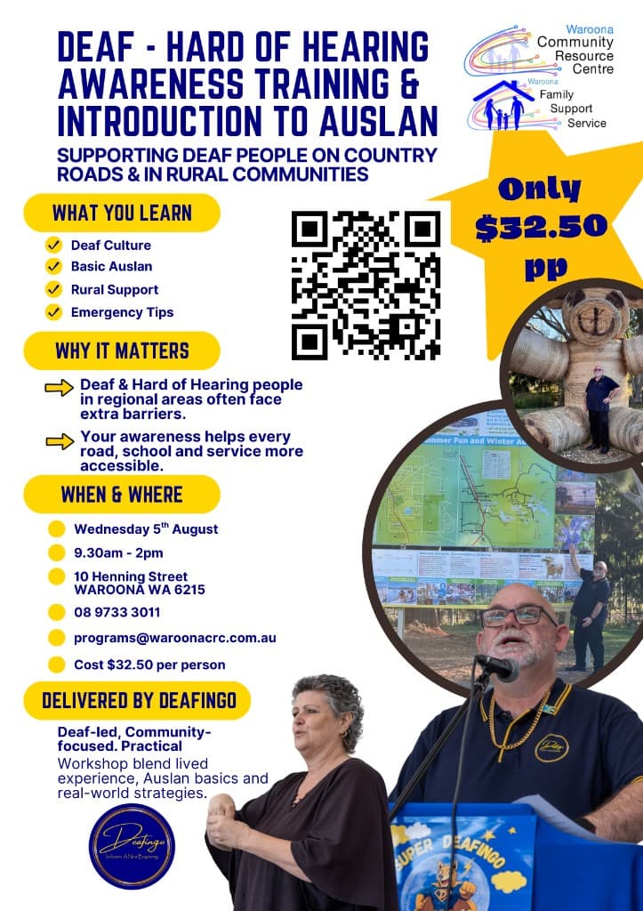 Deafingo Introduction to Auslan workshop flyer